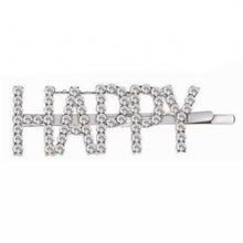 Load image into Gallery viewer, Silver Rhinestone Word Hair Pin (various words)
