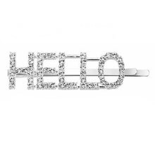 Load image into Gallery viewer, Silver Rhinestone Word Hair Pin (various words)
