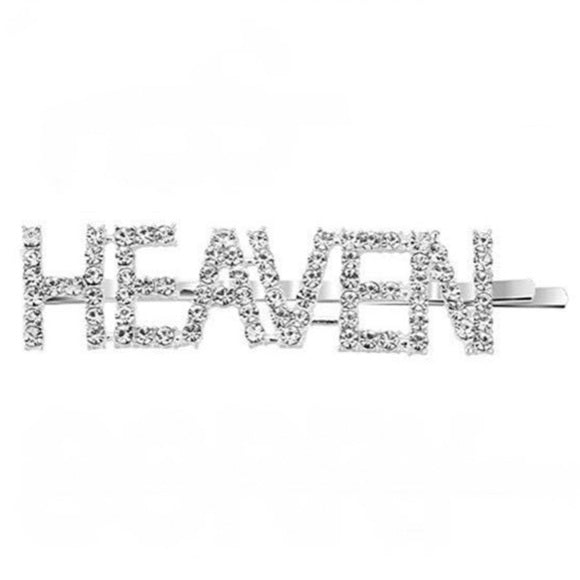 Silver Rhinestone Word Hair Pin (various words)